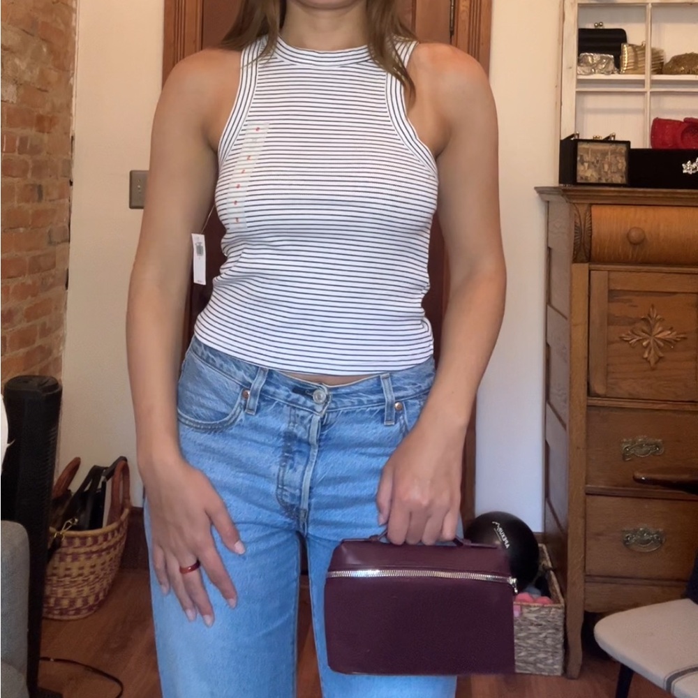 Old navy Black and White Striped Tank Top